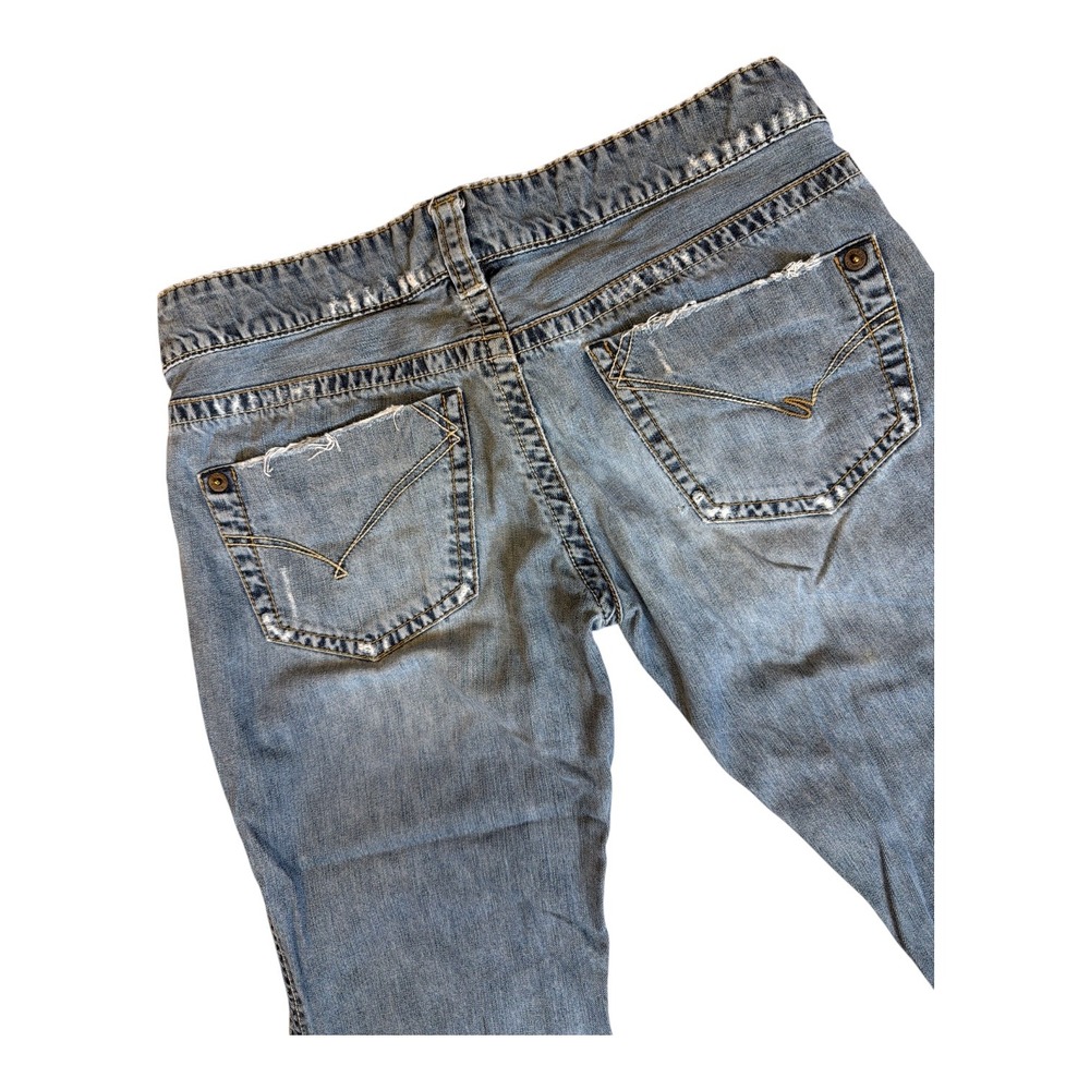 Silver Jeans Co Womens 32 Distressed Capri Jeans Medium Wash Cropped CA00508